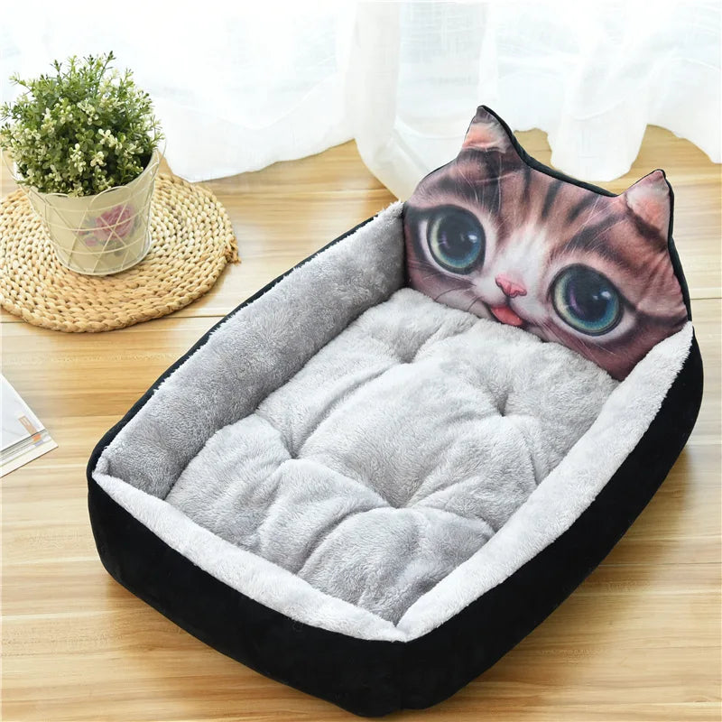Winter Warm Dog Sofa Bed-Non-Slip Bottom-Washable Cartoon Pet Beds for Small Dogs-S M L sizes-Beds & Blankets