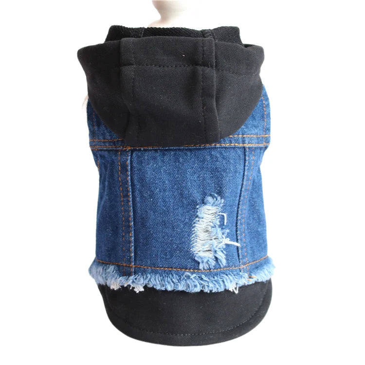 Retro Designer Dog Jeans Jackets Vest for Small Dogs- Handsome Denim Jacket- Durable- Sizes XS-XXL-Costumes/Apparel