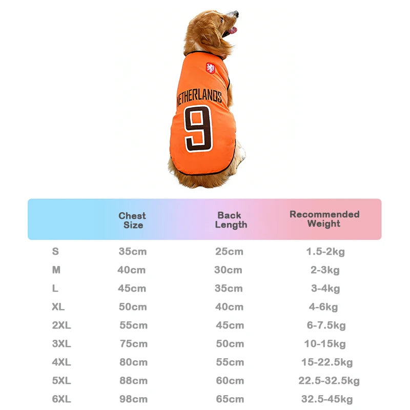 2026 Dog Soccer Jersey-Breathable Mesh-Thin Cool Summer T- Shirt- Sizes S-6XL-Soft- Quick Dry Vest-Costumes/Apparel