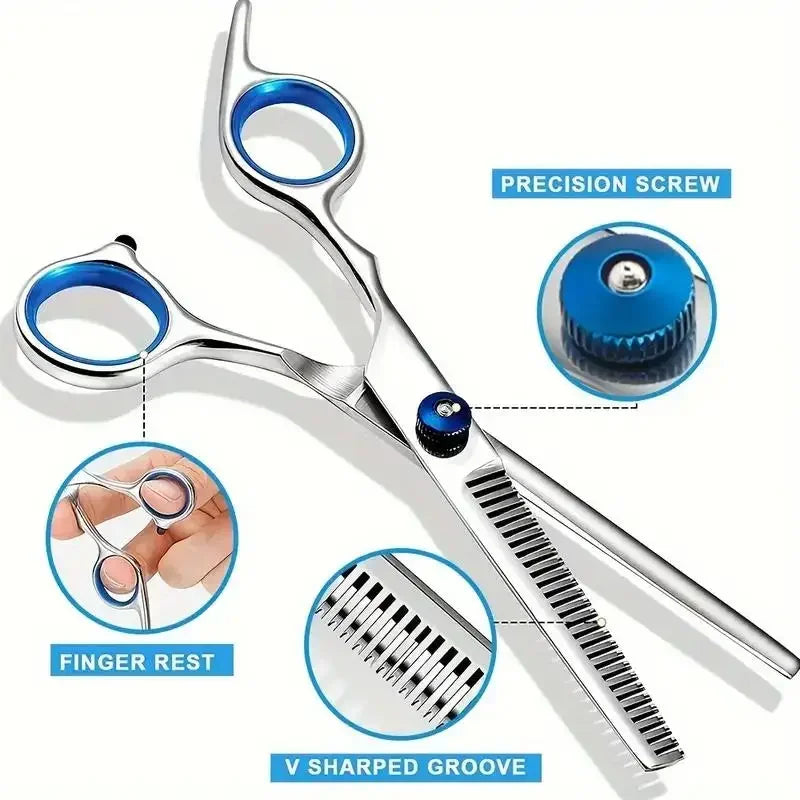 Ambidextrous Pet Safe Scissors- Stainless Steel Dog Grooming Shears with round Head for Precision Trimming-Pet Grooming