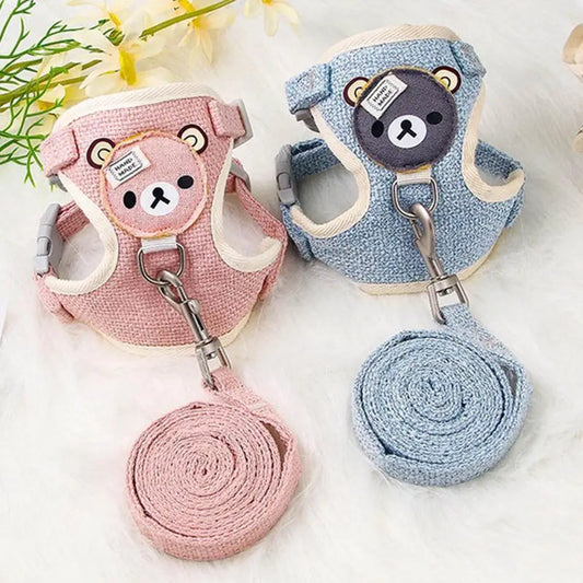 Lovely Small Dog Vest Chest Strap Harness Leash- Collar/Leashes