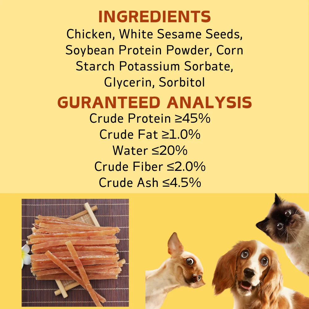 7.05oz/14.11oz (200g/400g)  Chicken Jerky- All Natural Ingredients- Natural Dog Treats, Healthy, Easily Digestible