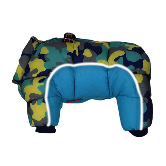 Warm Full Body Fleece  Jacket- Dog Winter 4-Leg Puffer Coat- Reflective -Turtleneck Dog Snow Jacket
