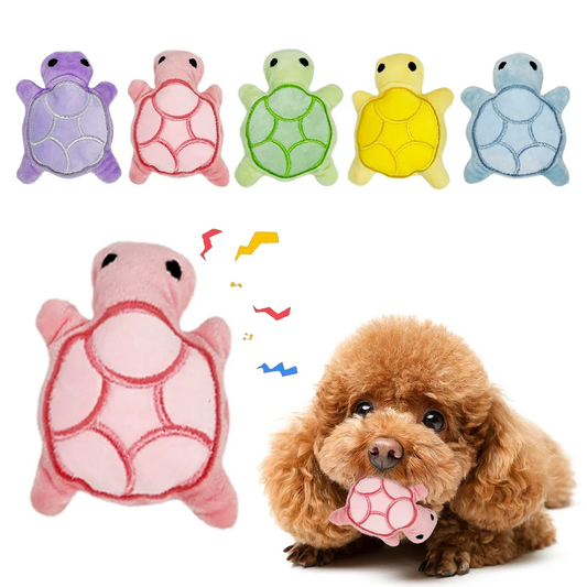 Mini Cute Turtle Dog Plush Toy- Squeaky- Soft and Safe- Good for Dental Health- Suitable for Puppies/Small Dogs-Dog Toys