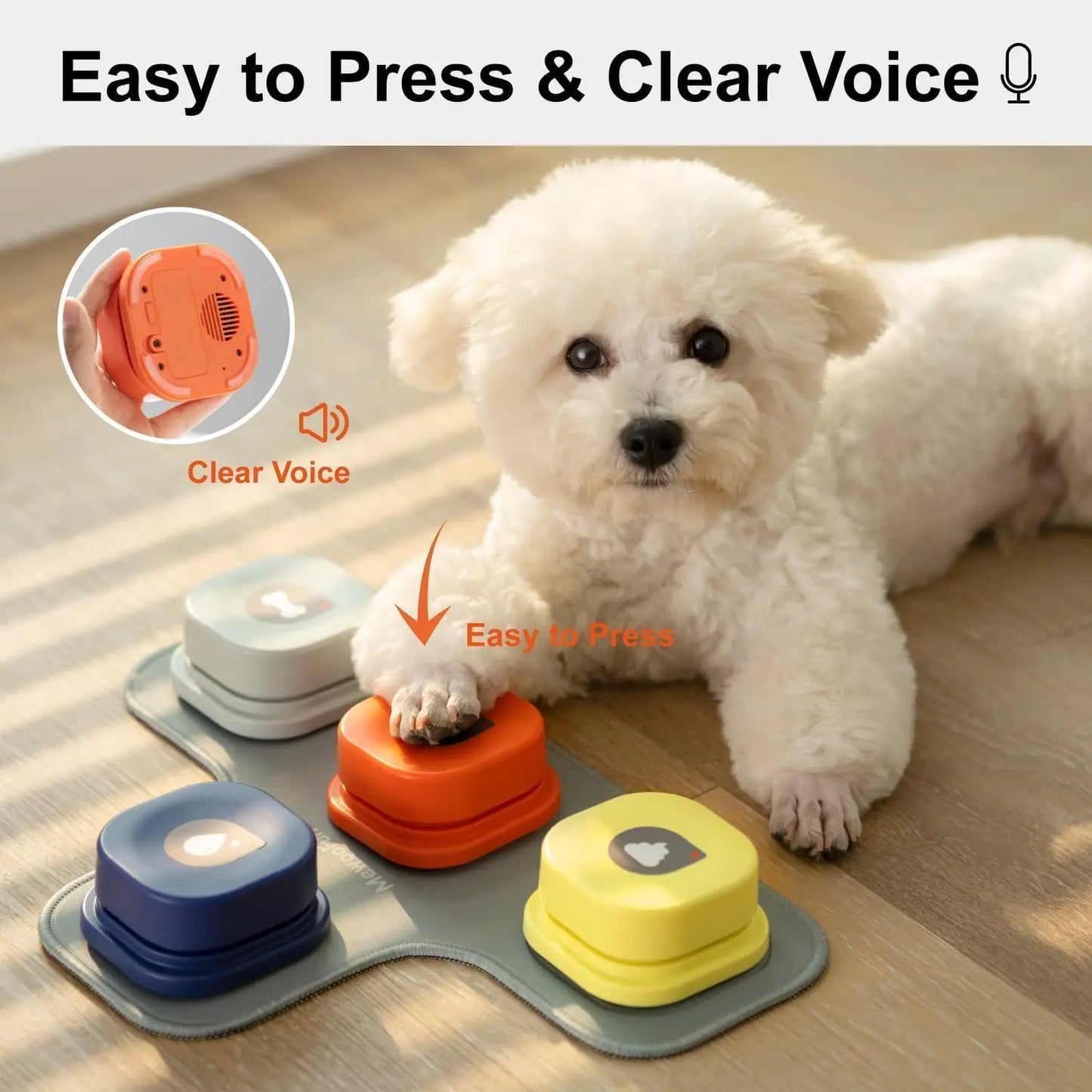MEWOOFUN Interactive Dog Talking Buttons with Mat-Pet Communication Vocal Training- Easy To Use