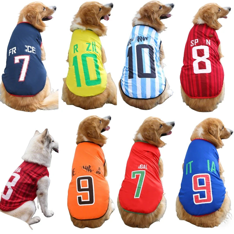 2026 Dog Soccer Jersey-Breathable Mesh-Thin Cool Summer T- Shirt- Sizes S-6XL-Soft- Quick Dry Vest-Costumes/Apparel