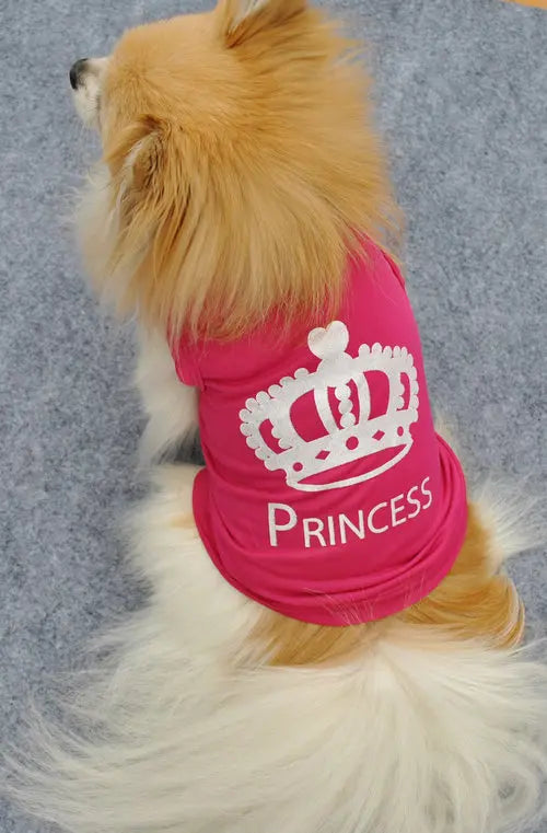 Princess Crown Dog Shirts Vest- Dog Clothes for Small Dogs, Puppy - T Shirt Pet Apparel