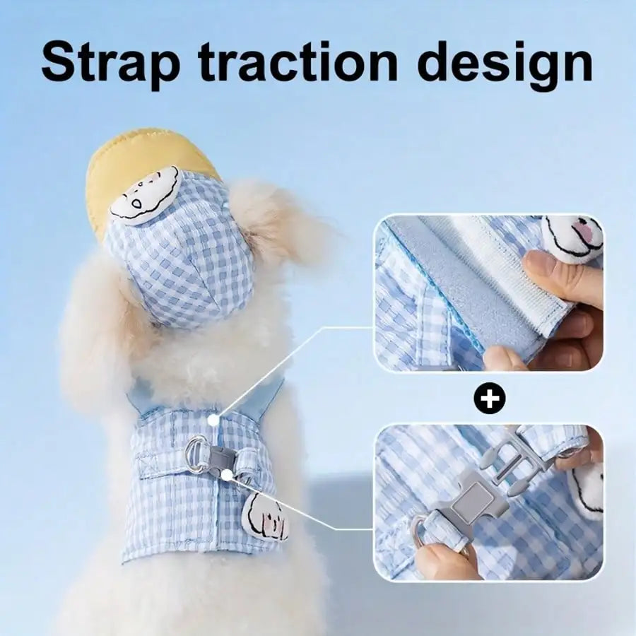Adorable Hoodie Dog Harness Leash Set- Adjustable- Washable- Sizes S to XL-Collars/Leashes