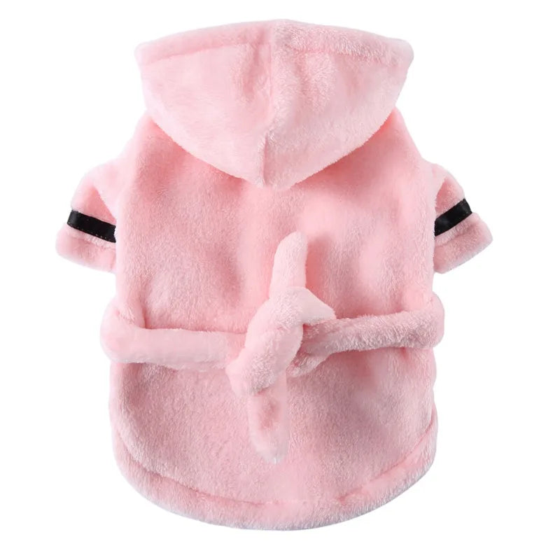 Dog Hooded Bathrobe- Sleeping Clothes- Soft Pet Bath Drying Towel-Clothes For Puppy Dogs