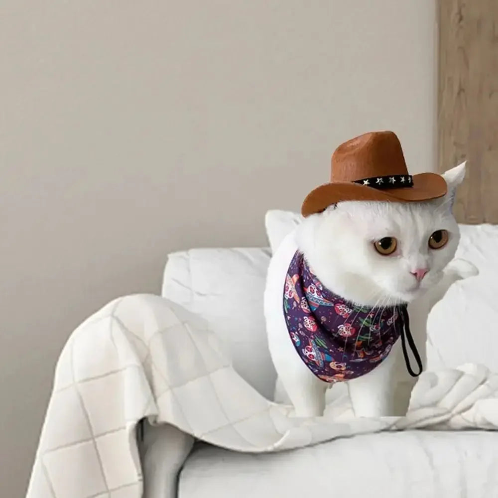 Adjustable Cowboy Dog Hat- Outdoor  Pet Accessories Dogs Headwear
