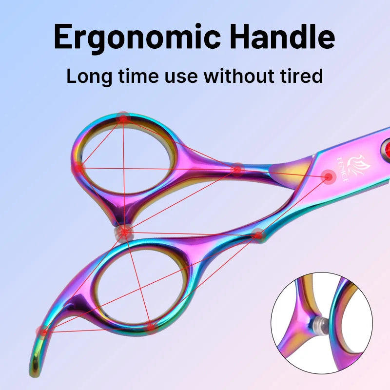 Classical Model home use rainbow & black dog grooming scissors  set for household pet owner
