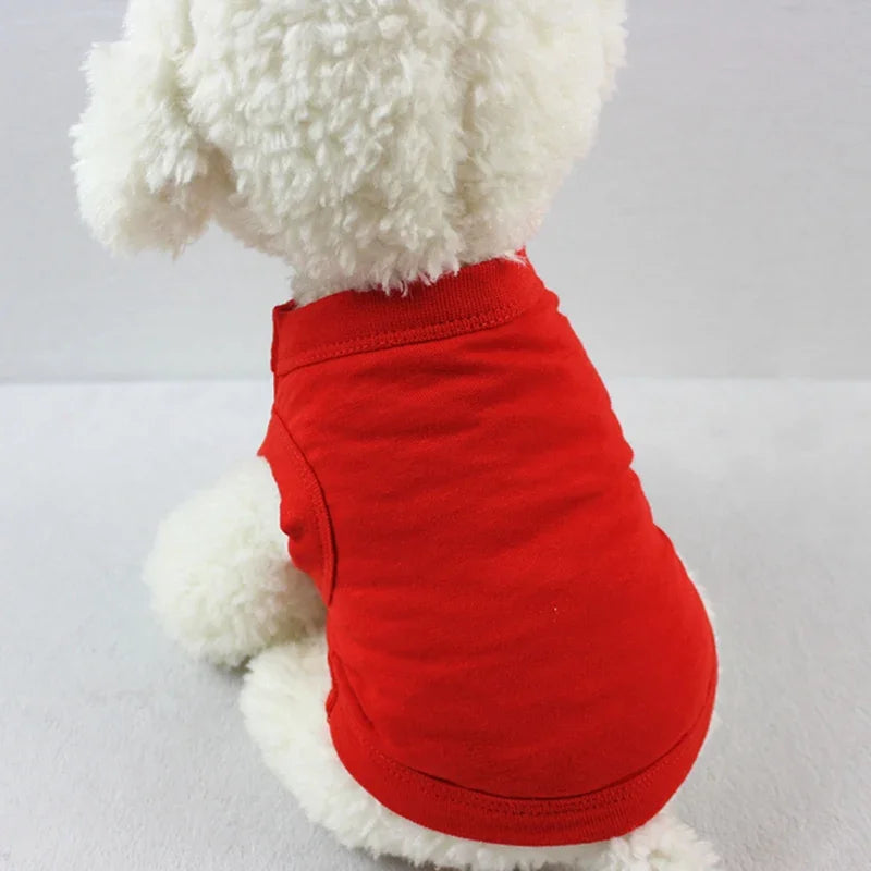 Pure Cotton Dog Vest Shirts- sizes  XS-3XL- Soft Thin T-Shirt-Costumes/Apparel