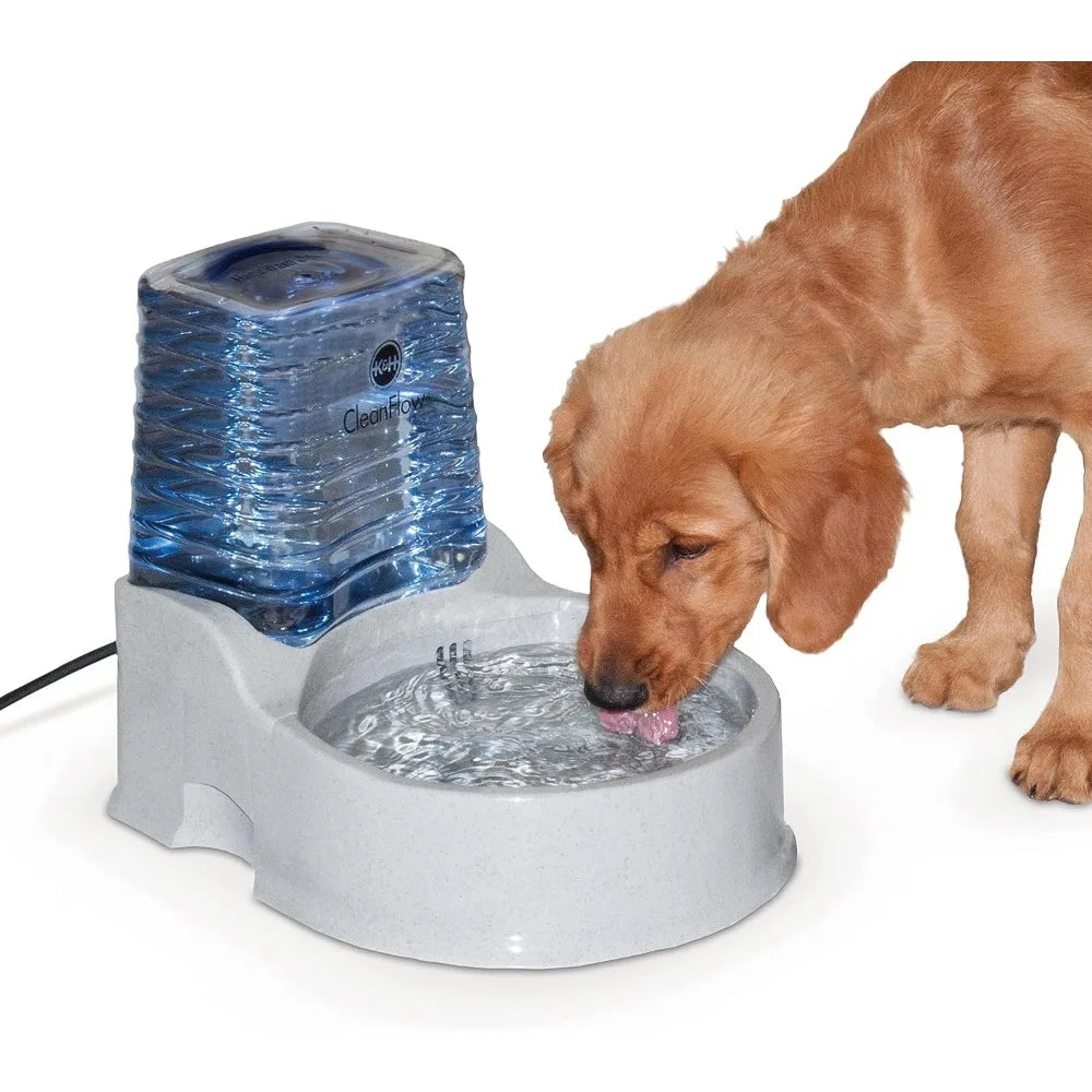 Medium Granite Dog Water Bowl with Filter- 1.4 Gallon Bowl + 1 Gallon Reservoir for Clean Hydration-Pet Bowls/Feeding