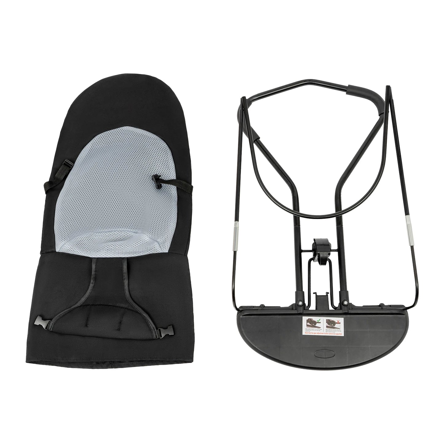 Pet Rocking Chair- Stainless Steel Bracket- Height Adjustable- Foldable- Portable with Anti-slip Pads for Home