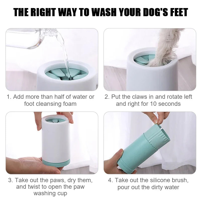 Dog Foot Cup Cleaner-Quick Manual Wash- Silicone Soft Cup - for Paws