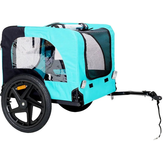 Light Green Foldable Pet Jogging Stroller- Dog Carriers- Bicycle Trailer