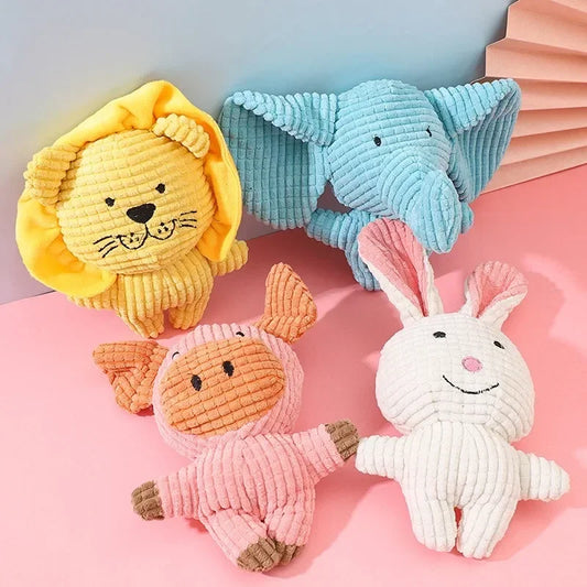 New Pet Toys -Plush Bite Resistant Toys -Cute Animal Shapes-Squeaky Dog Toys-Interactive