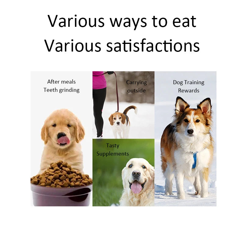 Dog Snacks- Teething Stick- 120g Mixed Flavor -Tooth Cleaning Bone- Fresh Breath- Adult Dogs- Puppy Training -Reward-Pet Bowls/Feeding