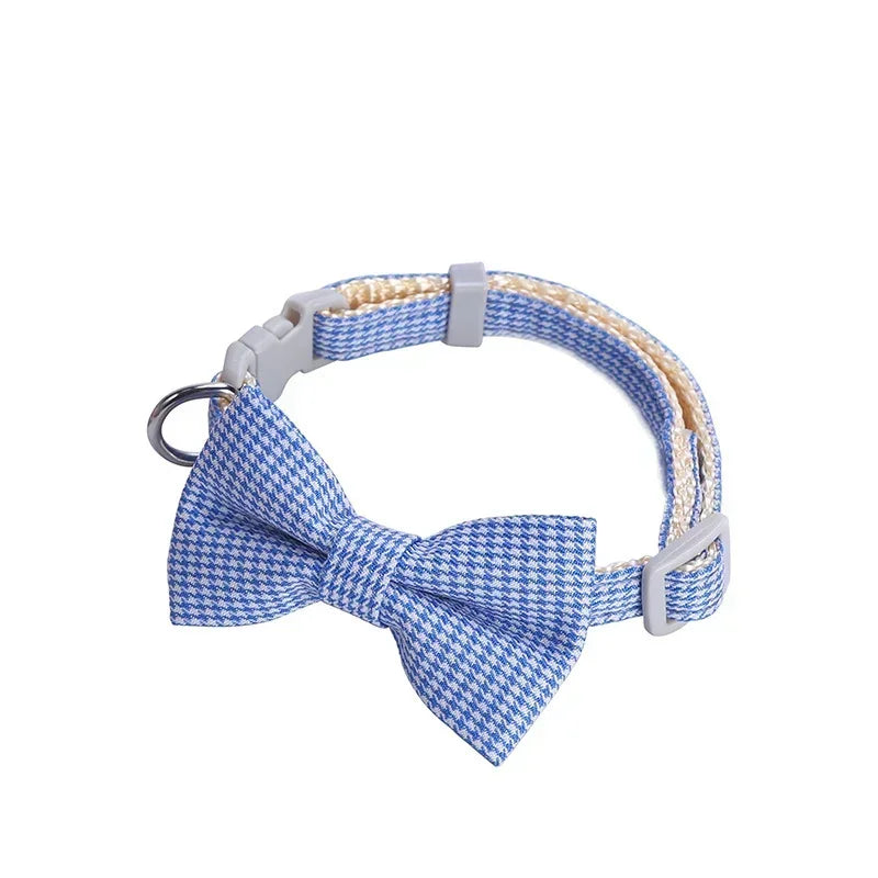 Plaid Bow Tie Collar- Adjustable Neck Collar For Small Dogs -Costume/Apparel