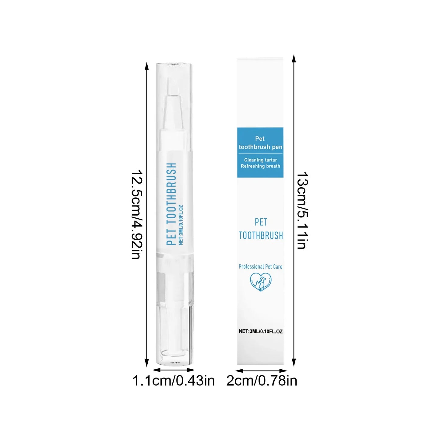 Pet Toothbrush Pen -Teeth Cleaning Tool- Fresh Breath Toothpaste- All-in-One Teeth Cleaning for Dogs-Pet Grooming