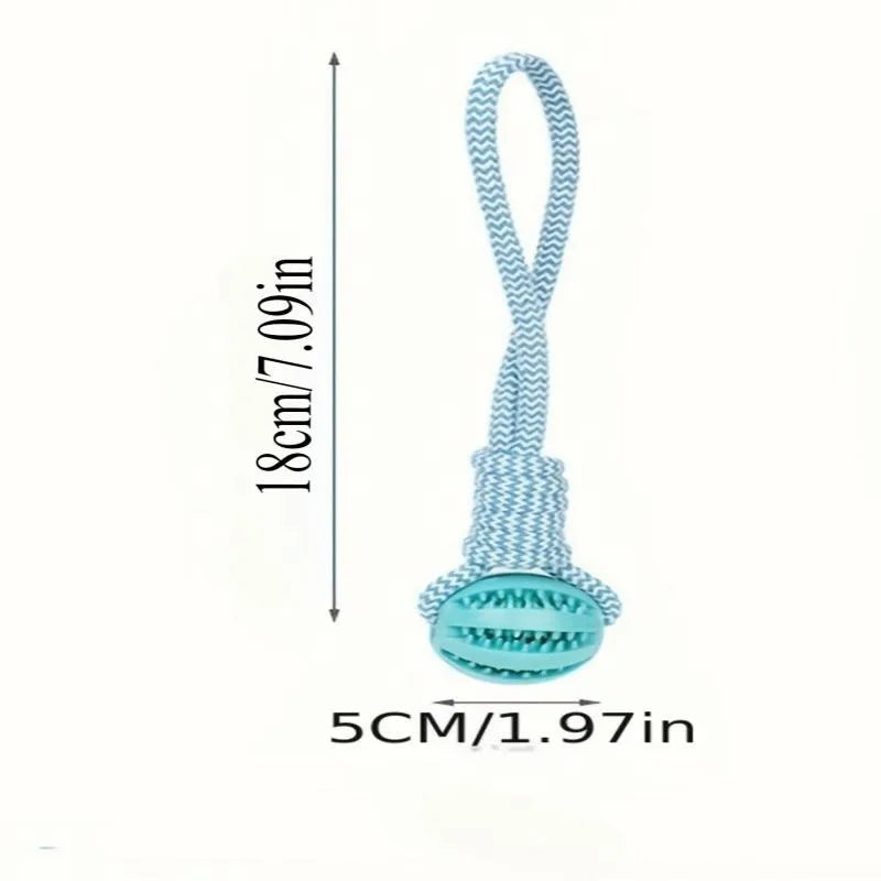 Interactive Dog Treat Ball- 18x13cm- Chew Resistant Rope Toy with Food Dispensing for Mental Stimulation-Dog Toys