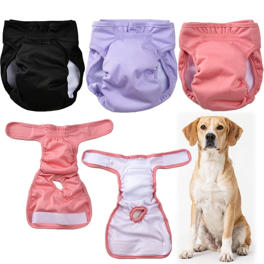 Washable Female Dog Diapers- Adjustable- Pet Physiological Pants- Reusable- Leakproof-Sizes XS-XL Dogs-Pet Grooming