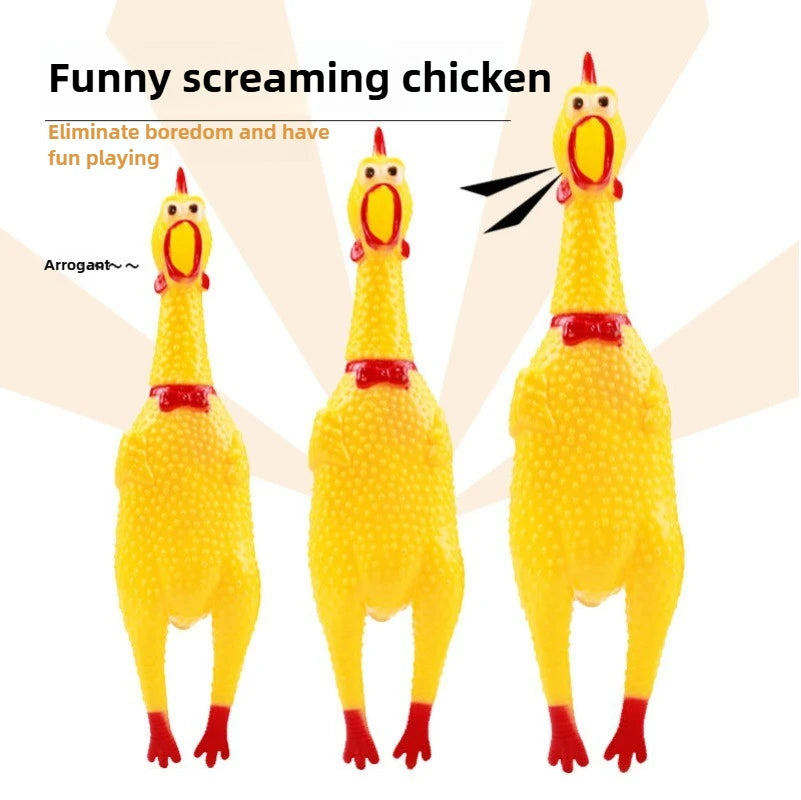 Squeaky Screaming Chicken Pet Toy-Molar Chew- Rubber Toy-Dog Toys