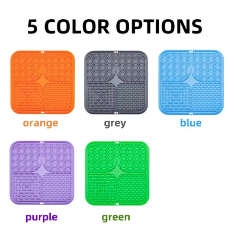 Pet Lick Silicone Mat- Dogs Slow Food Plate -Silicone Dog Sucker Food Training- Pet Bowls/Feeding