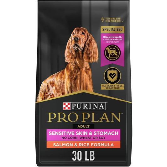 Sensitive Skin and Stomach Dog Food Dry- Adult Salmon & Rice Formula- Digestive Health - 30 lb. Bag