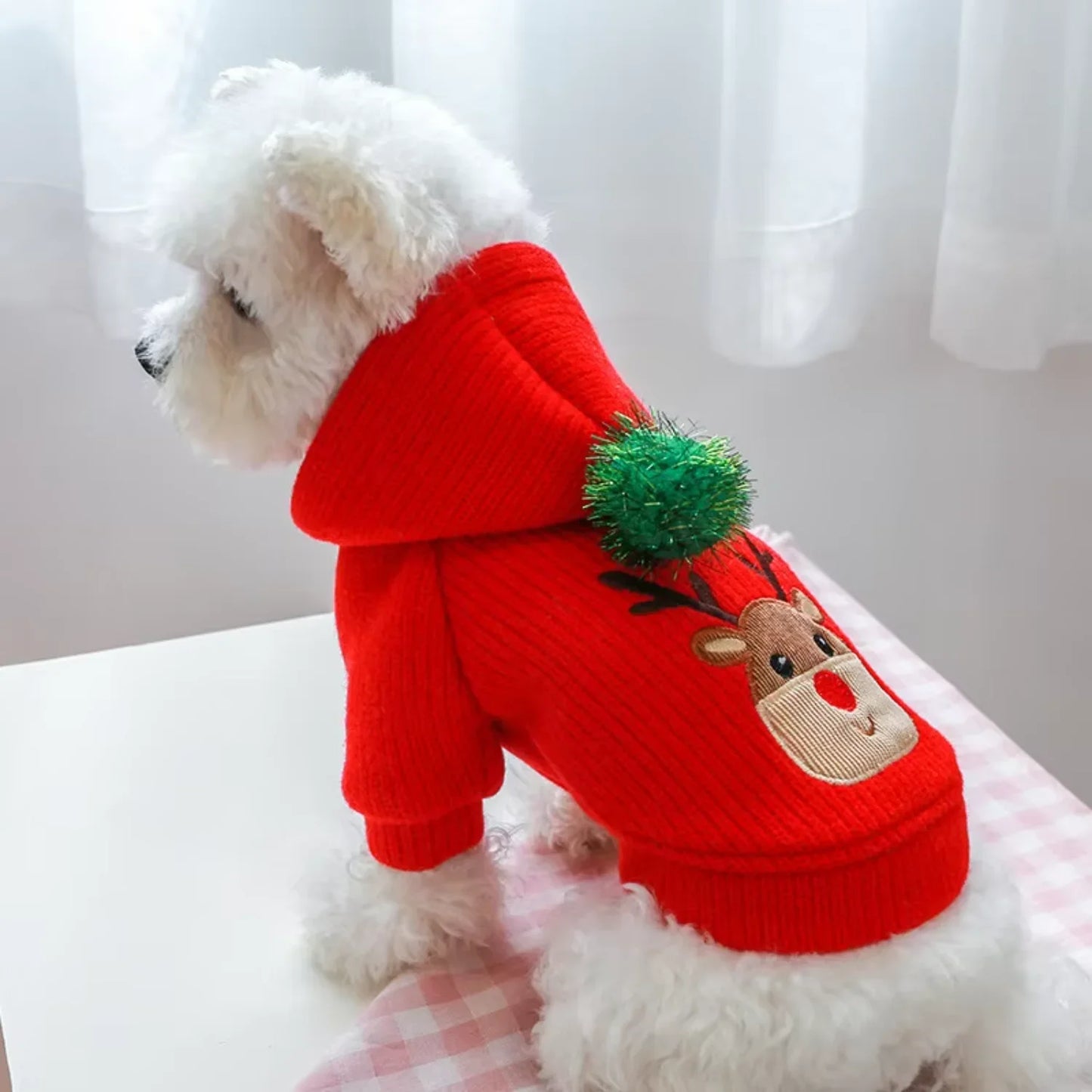 Christmas Reindeer Skirt Dress- Warm -Winter-Small Dog Clothes