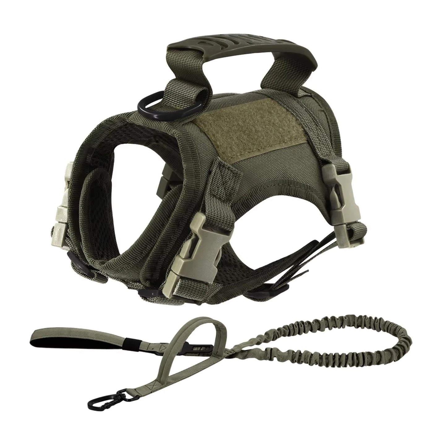 Tactical Puppy Harness Leash Set- For Small Dogs- Adjustable- Harnesses Vest For Training-Military-Collars/Leashes