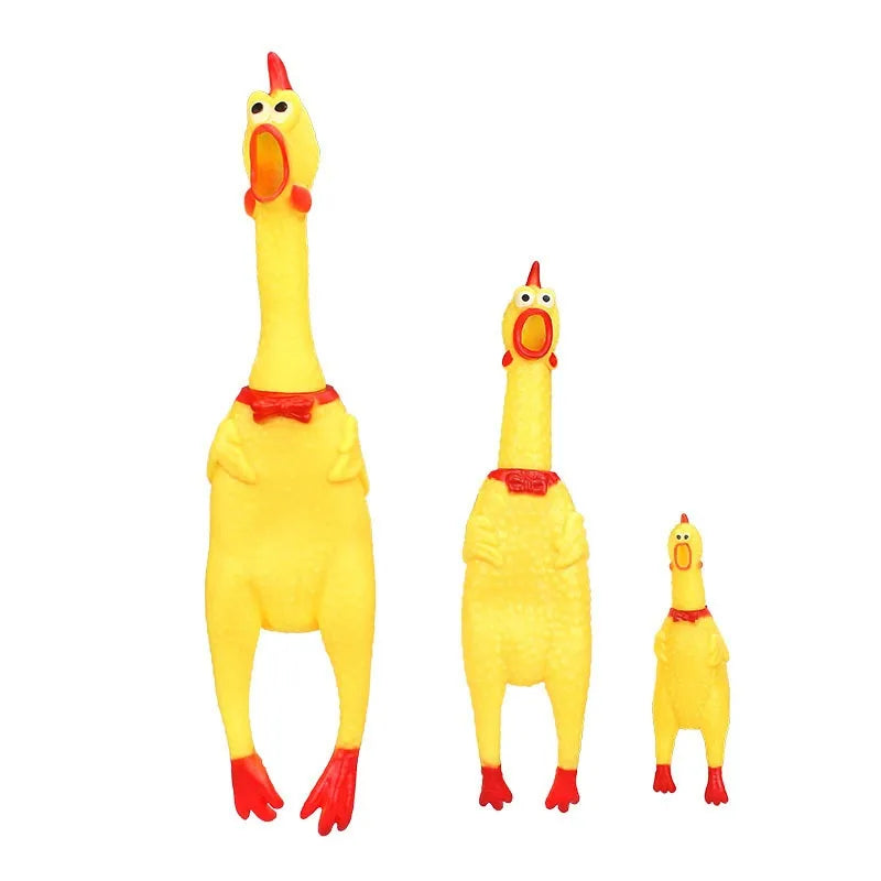 Squeaky Screaming Chicken Pet Toy-Molar Chew- Rubber Toy-Dog Toys