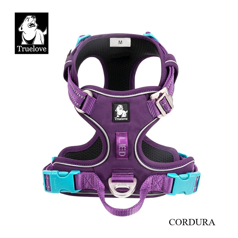 Truelove No Pull Dog Harness- Reflective- Breathable- Adjustable Training Vest-Sizes XS-XL Dogs- Night Walking-Collars/Leashes