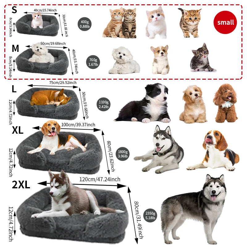 Thickened orthopedic dog bed for S M L XL dogs - egg sponge- easy to remove and wash plush cover- durable-Bed & Blankets