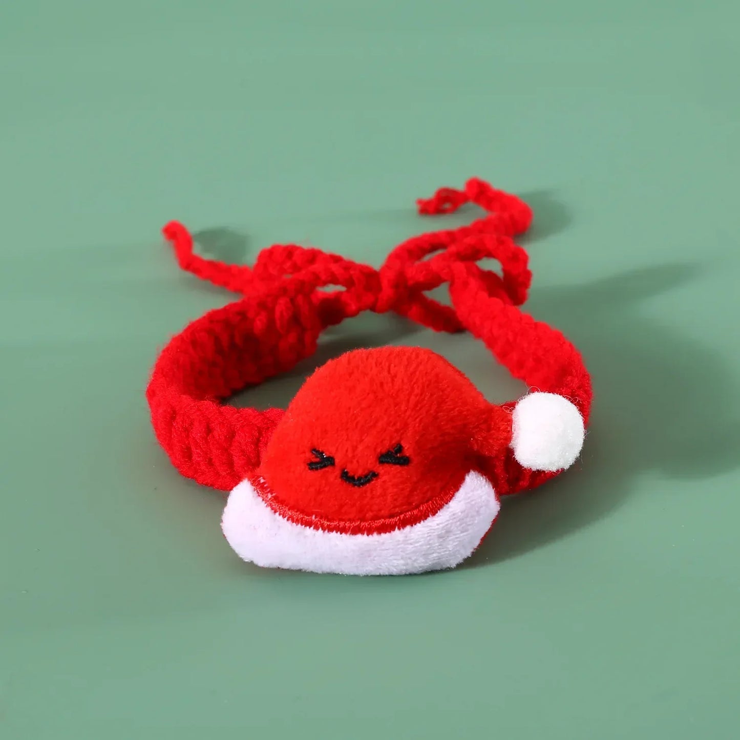 Cute Santa Claus Pattern Pet Bow Bell Collar for Dog Cats Accessories Supplies- Holiday Christmas Dog Collar