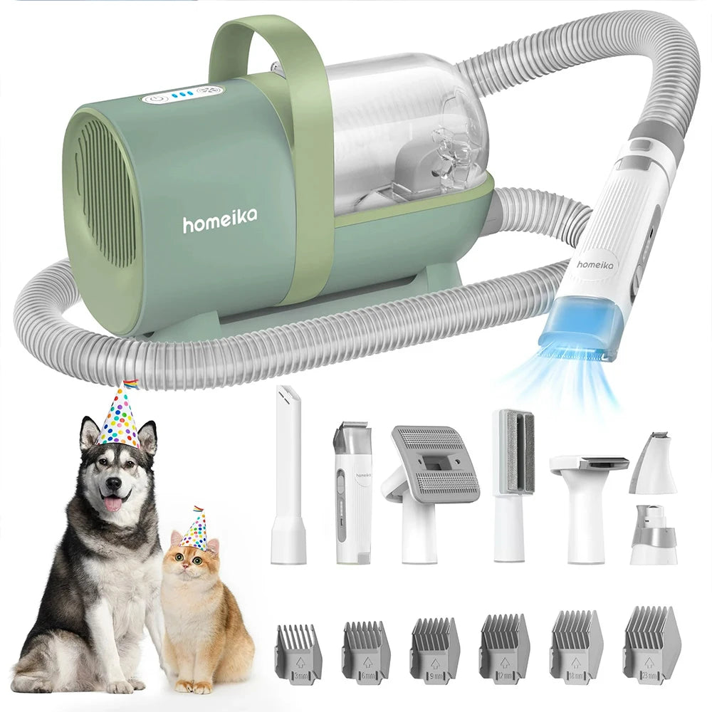 Homeika Pet Grooming Kit&Vacuum 99% Pet Hair Suction,Dog Grooming Vacuum with Nail Grinder/Paw Trimmer/Shedding Brush for DogCat