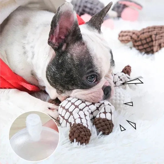 Plush Squeaky Dog/Puppy Chew Toys- Interactive- Teething Training Dog Toys- Cute Donkey Design-Dog Toys