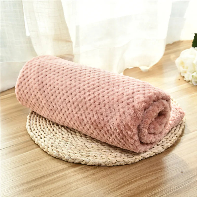 Warm Soft Fuzzy Blankets for Pets- Small Medium Dogs- Fleece- Plush Throws for Bed Couch Sofa Blanket-Beds & Blankets
