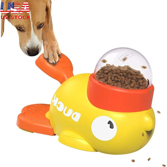 Interactive Dog Treat Dispenser Toy -Slow Feeder- Puzzle Fun Press Type Feeding Activity- Reduces Eating Speed