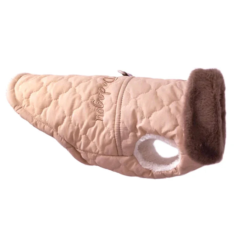 Waterproof Fur Collar Dog Jacket- Winter Warm Fleece Dog Clothes for Small Dogs Puppy-Pet Vest-Sizes S to XL- Costumes/Apparel