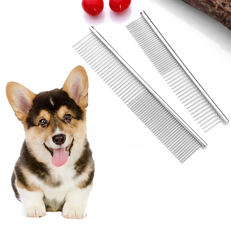 Stainless Steel Dog Comb-Long Thick Hair- Fur Removal-16/19cm- Pet Grooming