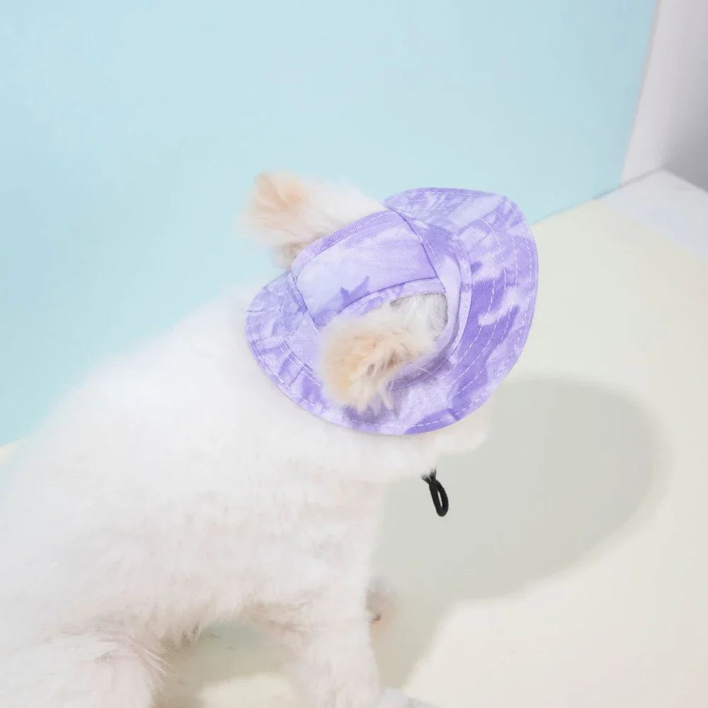 Pets Hat with Ear Holes- Adjustable Baseball Cap for SML Size Dogs- Summer Sun Cap- Costume/Apparel