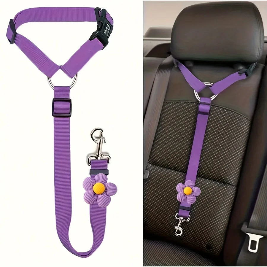 Dog Seat Belt for Vehicle- Secure Pet Car Tether Safety Leash for Dogs-Collars/Leashes