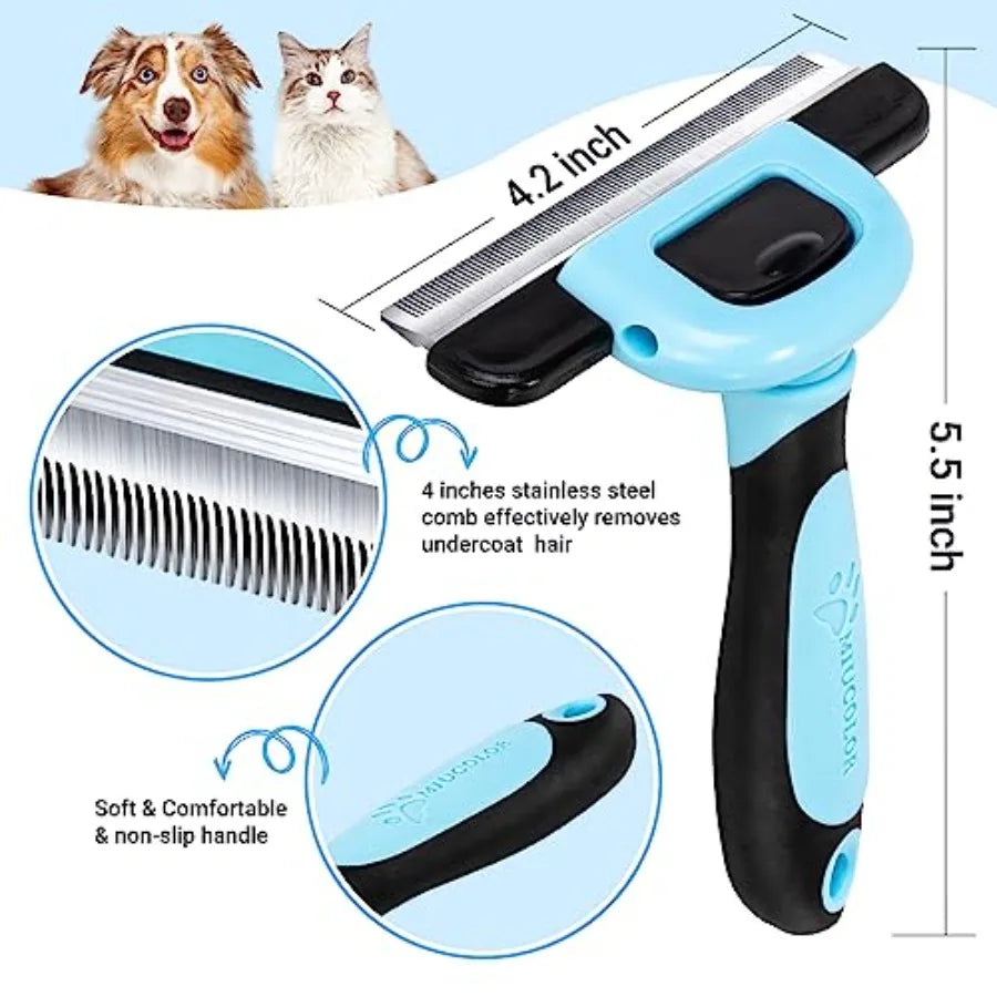 Pet Grooming Brush-De-Shedding Tool- Effectively Reduces Shedding-Pet Grooming