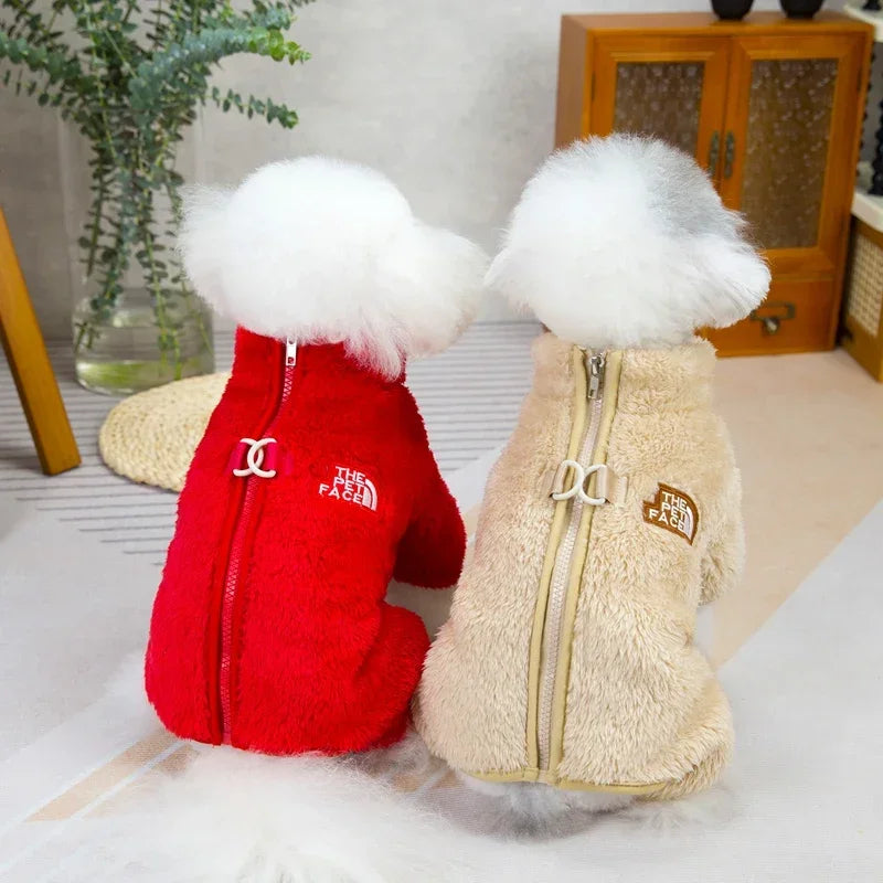 Winter Warm Soft Fleece Overalls - Zippered Coat -NEW Jumpsuit Pet Jacket- Small Onesies