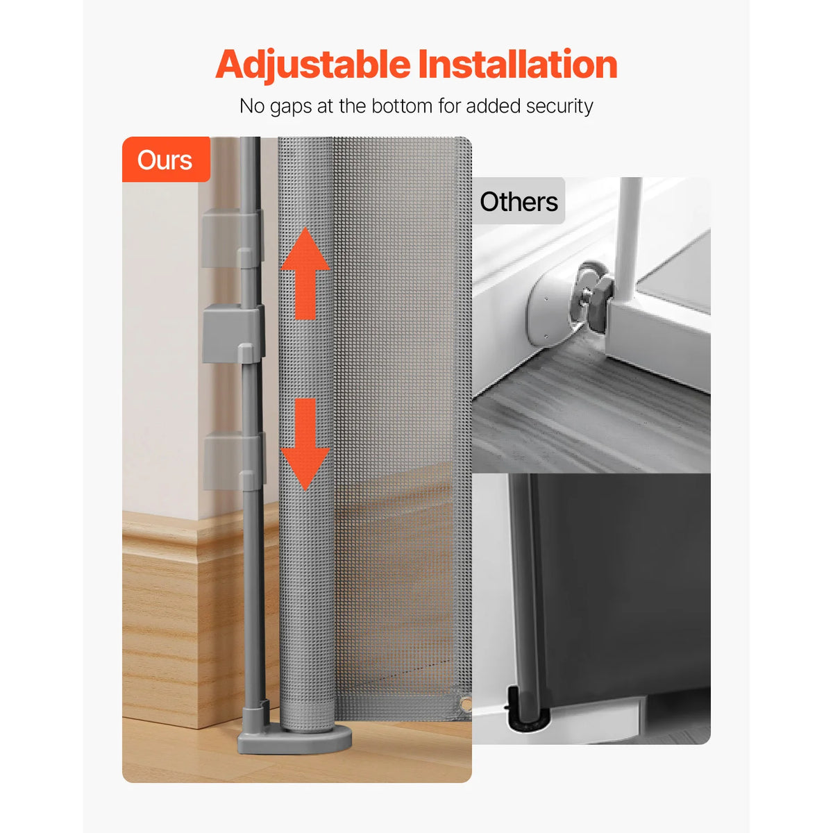 Retractable Gate-SucceBuy 55/71/110in-34in Tall Extends Wide-Mesh Material- Easy to Install-Crates