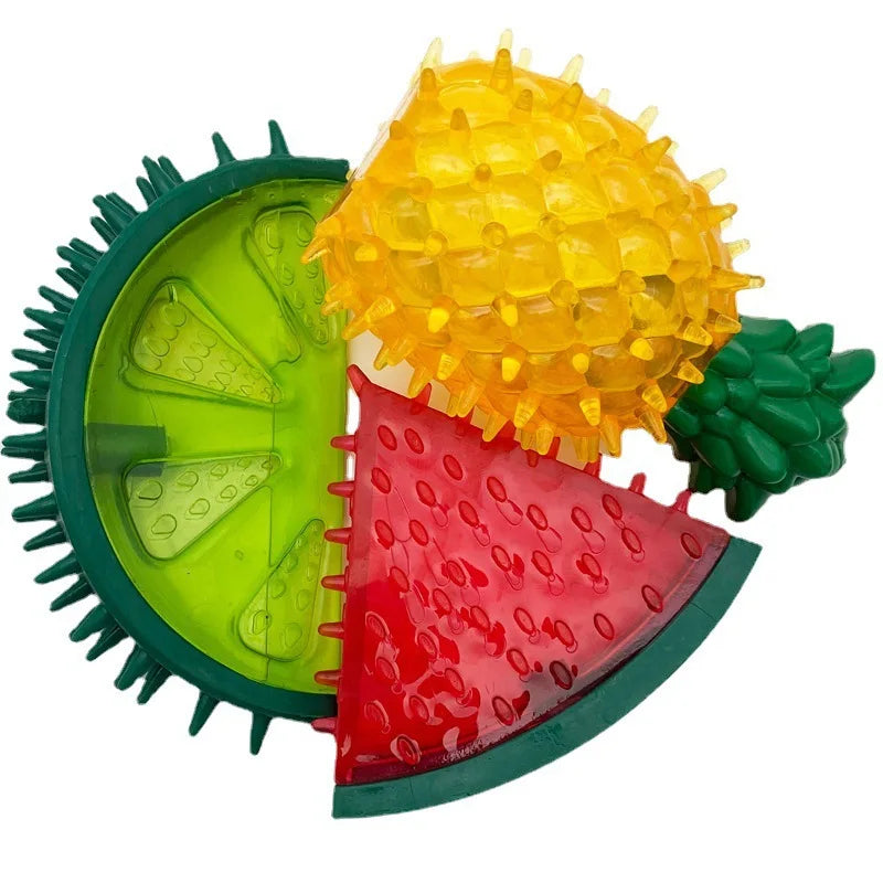 Pet Cooling Chew Toy- Reusable-Teething Summer Cooling Watermelon Pineapple Lemon -Durable Ice Frozen Fruit Shape Toys-Dog Toys