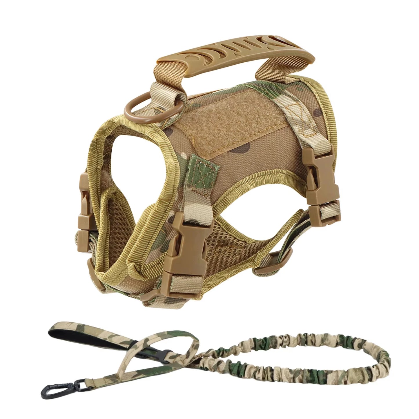 Tactical Puppy Harness Leash Set- For Small Dogs- Adjustable- Harnesses Vest For Training-Military-Collars/Leashes