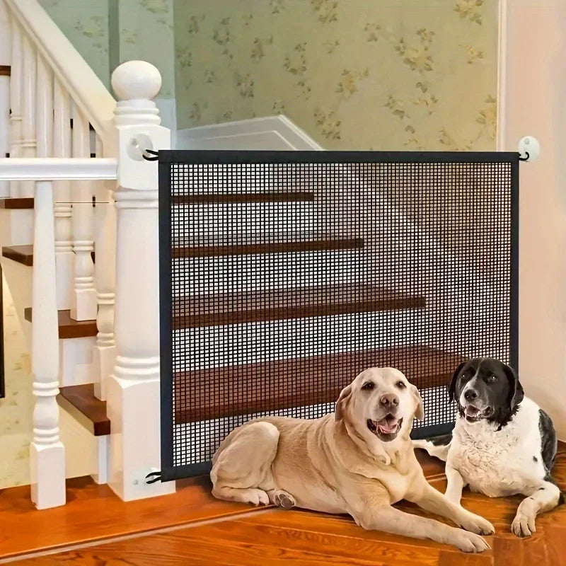 Heavy Duty Dog Barrier Fence with Hooks- Insulated Net- Foldable- Breathable Mesh-pet Security Gate for Indoor-Pet Stairs