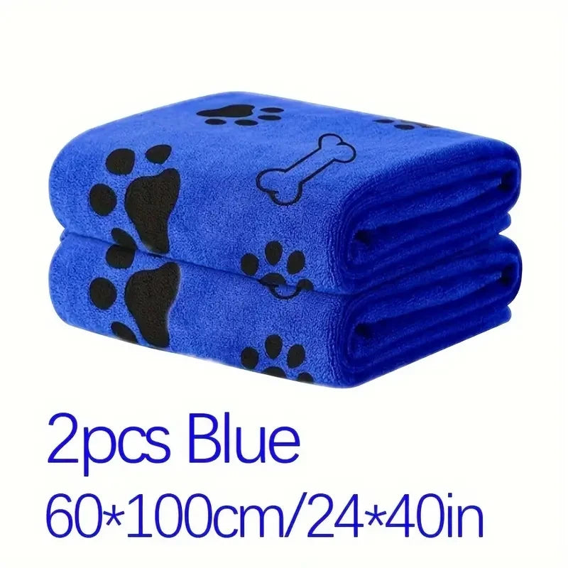 2pcs Soft Microfiber Dog Towels - Quick Drying-Absorbent